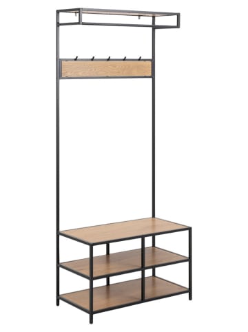 Actona Kledingrek "Seaford" lichtbruin/zwart - (B)77 x (H)185 x (D)40 cm