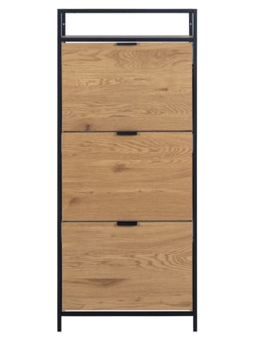 Actona Schoenenkast "Seaford" lichtbruin/zwart - (B)56 x (H)129 x (D)30 cm