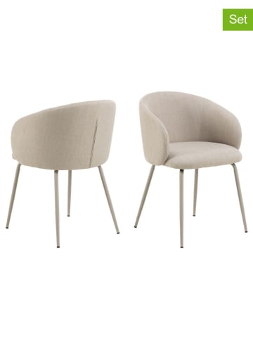 Actona 2er-Set: Esszimmerstühle "Eleanor" in Beige - (B)55,5 x (H)79 x (T)55 cm