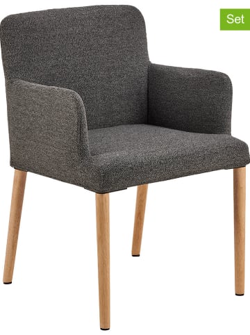 Actona 2-delige set: eetkamerstoelen "Zoe" antraciet - (B)56 x (H)83 x (D)60 cm