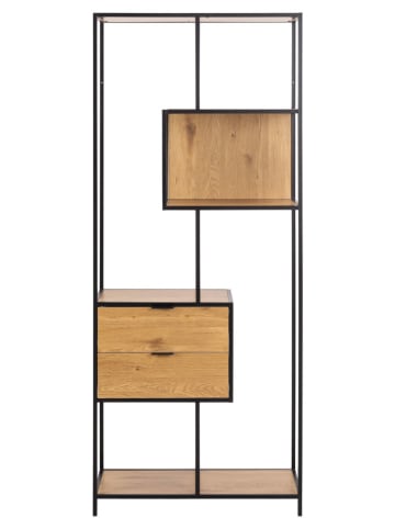 Actona Bücherregal "Seaford" in Hellbraun/ Schwarz - (B)77 x (H)185 x (T)35 cm