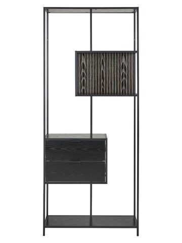 Actona Bücherregal "Seaford" in Schwarz - (B)77 x (H)185 x (T)35 cm