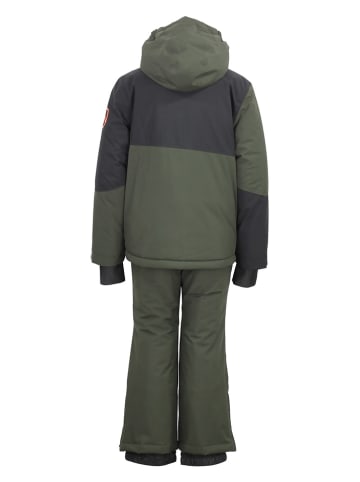 Peak Mountain 2-delige ski-/snowboardoutfit kaki/zwart