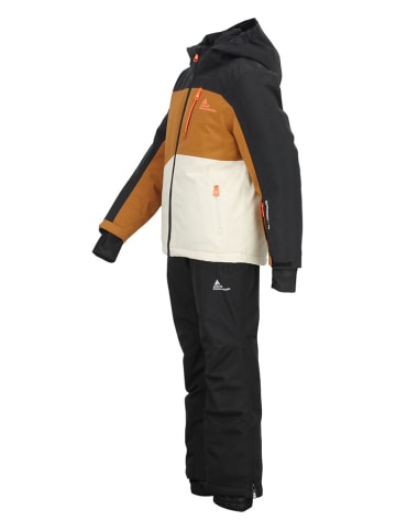 Peak Mountain 2-delige ski-/snowboardoutfit zwart/lichtbruin