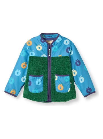 Småfolk Fleecejacke "Äpfel" in Grün/ Blau