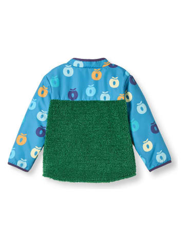Småfolk Fleecejacke "Äpfel" in Grün/ Blau