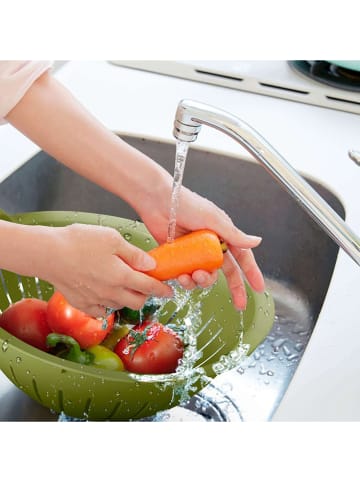 Violeta Home 2-delige set: keukenzeef groen/wit - (H)11 x  Ø 25,5 cm