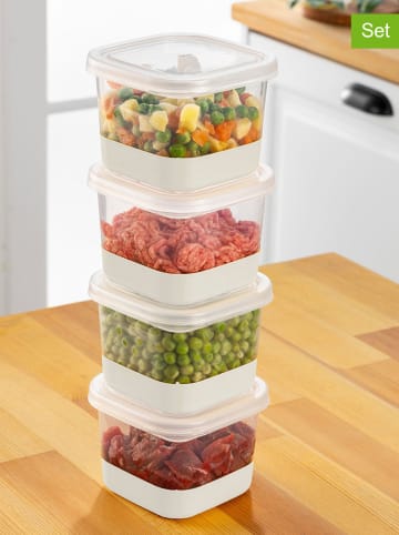 Violeta Home 4er-Set: Frischhaltedosen in Grau/ Transparent - 550 ml