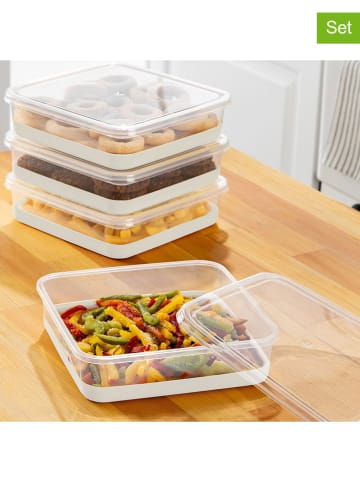 Violeta Home 4er-Set: Frischhaltedosen  in Grau/ Transparent - 2 l