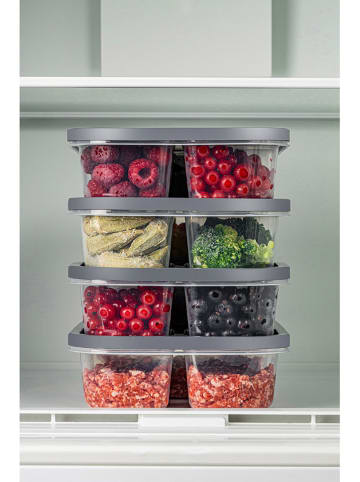 Violeta Home 4-delige set: voorraadcontainers antraciet - (B)24 x (H)15 x (D)5 cm