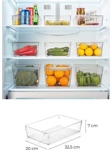 Violeta Home 3er-Set: Kühlschrank-Organizer in Transparent - (B)32,5 x (H)7 x (T)20 cm