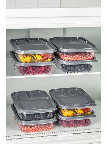 Violeta Home 8-delige set: voorraadcontainers antraciet - (B)24 x (H)5 x (D)15 cm