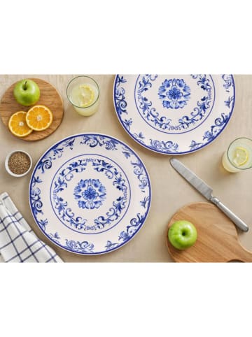 Violeta Home Talerze (6 szt.) w kolorze biało-niebieskim do serwowania - Ø 25,5 cm