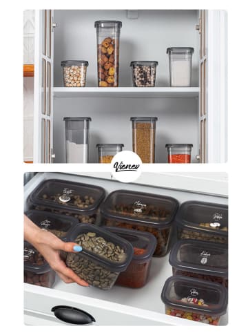 Violeta Home 9-delige set: voorraadcontainers antraciet