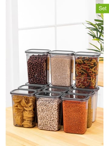 Violeta Home 12er-Set: Vorratsbehälter in Anthrazit - 1,5 l