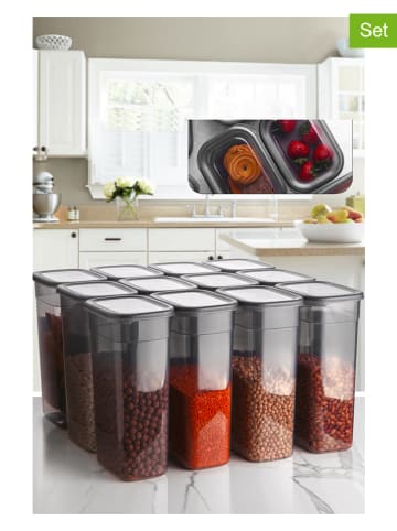 Violeta Home 12er-Set: Vorratsbehälter in Anthrazit - 3,2 l