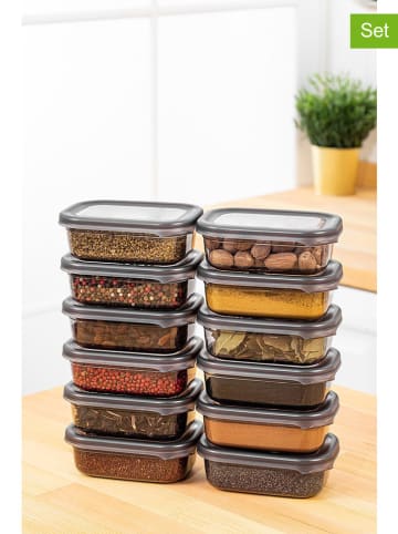 Violeta Home 12-delige set: vershouddozen antraciet - 0,4 l