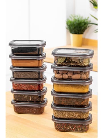 Violeta Home 12er-Set: Frischhaltedosen in Anthrazit - 0,4 l