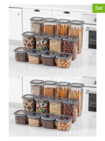 Violeta Home 24-delige set: voorraadpotten grijs