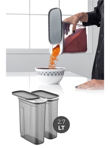 Violeta Home Pojemniki (2 szt.) w kolorze szarym - 1,8 l