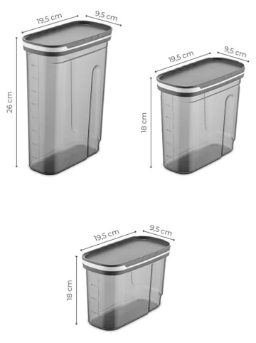 Violeta Home Pojemniki (3 szt.) w kolorze szarym