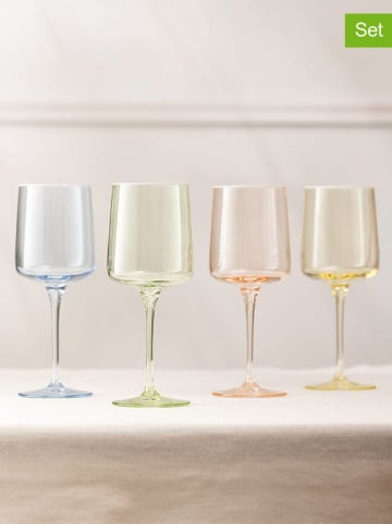 Violeta Home 4-delige set: wijnglazen meerkleurig - 320 ml