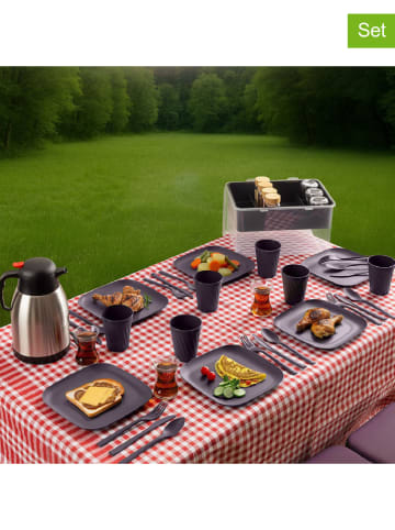 Violeta Home 29-częściowy zestaw piknikowy w kolorze fioletowym - 32,5 x 19,5 x 24 cm