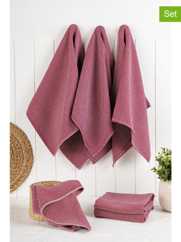 Violeta Home 6er-Set: Geschirrtücher in Rot - (L)76 x (B)43 cm