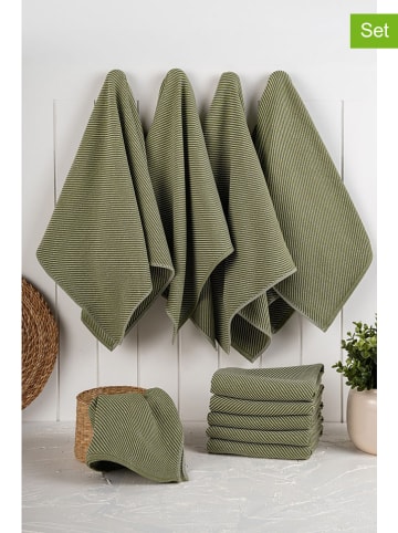 Violeta Home 10-delige set: theedoeken groen - (L)76 x (B)43 cm
