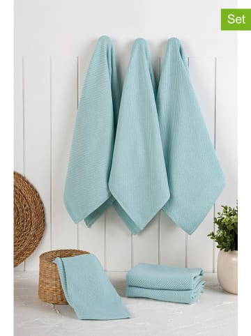 Violeta Home 6-delige set: theedoeken lichtblauw - (L)76 x (B)43 cm