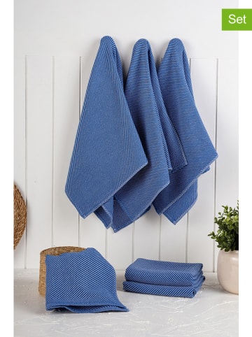 Violeta Home 6-delige set: theedoeken blauw - (L)76 x (B)43 cm
