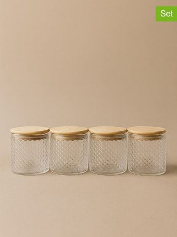 Violeta Home Pojemniki (4 szt.) w kolorze beżowym - 375 ml