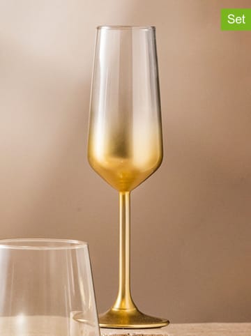 Violeta Home 2er-Set: Champagnergläser in Gold - 195 ml
