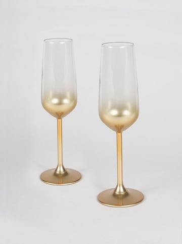 Violeta Home 2-delige set: champagneglazen goudkleurig - 195 ml