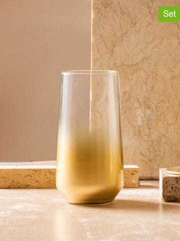 Violeta Home Szklanki (4 szt.) w kolorze złotym - 470 ml