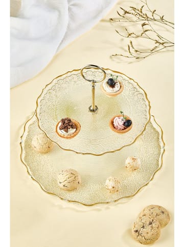 Violeta Home Etagere in Transparent/ Gold - Ø 28 cm