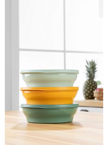 Violeta Home 3-delige set: voorraadcontainers grijs/groen/geel - (H)6 x Ø 20 cm