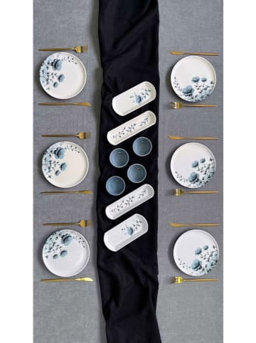 Violeta Home 14-częściowy zestaw śniadaniowy w kolorze biało-turkusowym