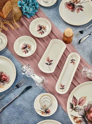 Violeta Home 21-delig ontbijtservies crème/lichtroze