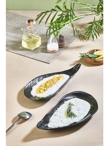 Violeta Home 2-delige set: serveerschalen zwart - (L)27 x (B)14 cm