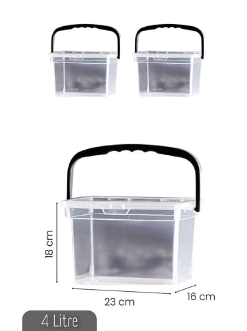 Violeta Home 2-delige set: opbergdozen transparant - 4 l