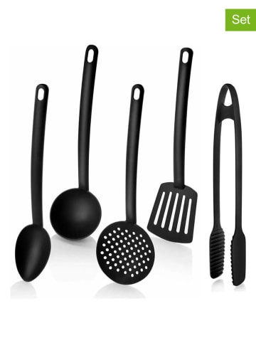 Violeta Home 5tlg. Küchenhelfer-Set in Schwarz - (L)30 cm