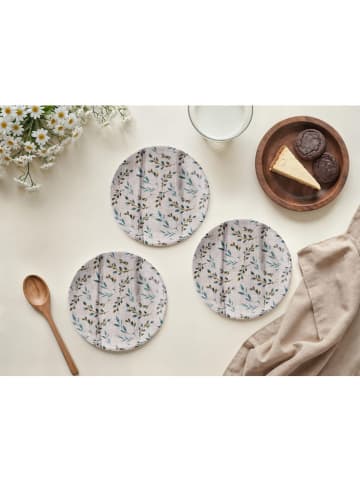 Violeta Home 6er-Set: Dessertteller in Hellgrau/ Türkis - Ø 19,3 cm