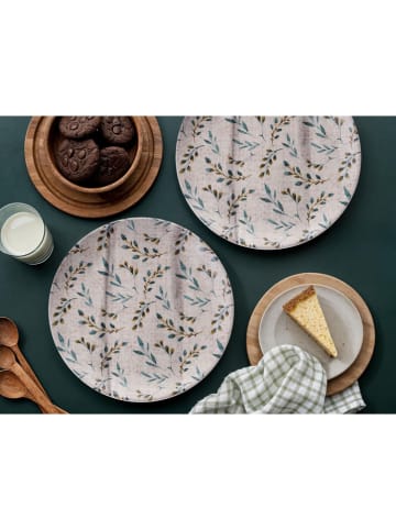 Violeta Home 6er-Set: Servierteller in Hellgrau/ Türkis - Ø 25,5 cm