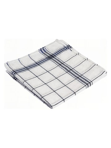 Violeta Home 10-delige set: theedoeken wit/blauw - (L)42 x (B)42 cm