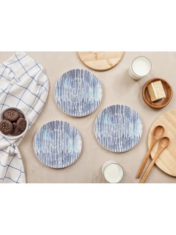 Violeta Home 6er-Set: Dessertteller in Weiß/ Blau - Ø 19,3 cm