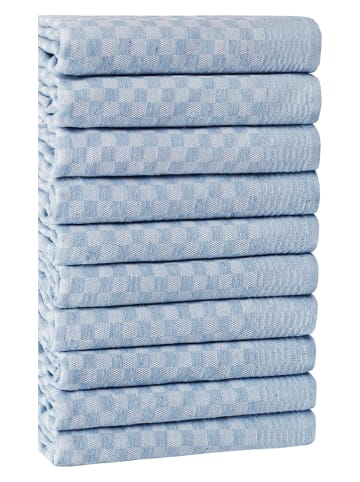 Violeta Home 10-delige set: theedoeken lichtblauw - (L)60 x (B)40 cm