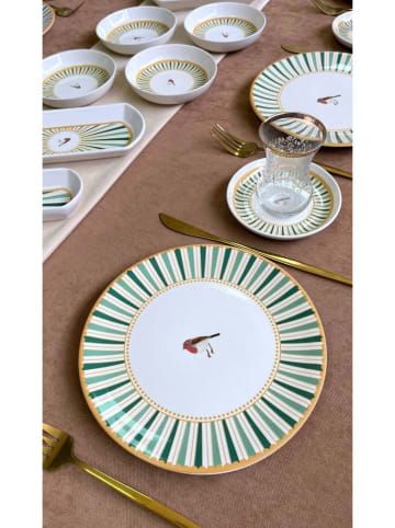 Violeta Home 20-częściowy zestaw śniadaniowy w kolorze biało-zielonym