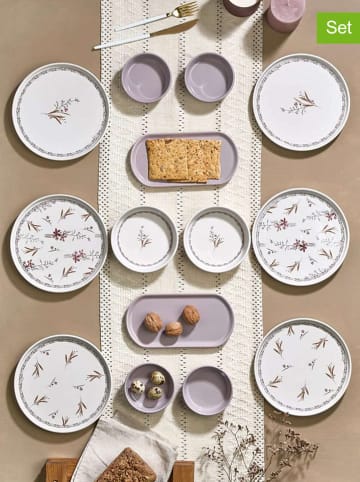 Violeta Home 14tlg. Frühstücksservice in Weiß/ Grau