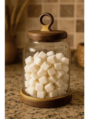 Violeta Home Słoik w kolorze jasnobrązowym - wys. 21 x Ø 12 cm